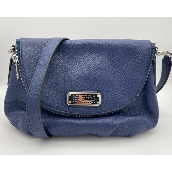 Marc By Marc Jacobs Handbags - Marc by Marc Jacobs Natasha Leather Crossbody Bag Blue Pebbled Leather